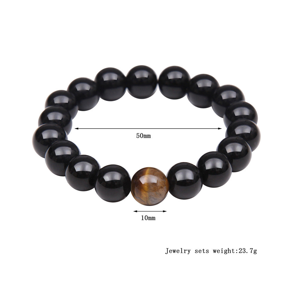 a bracelet with a tiger eye bead
