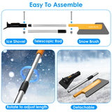 3-in-1 Car Snow Removal Tool with Ice Scraper and Brush