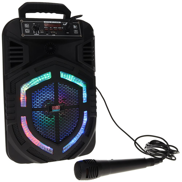 a speaker with a microphone
