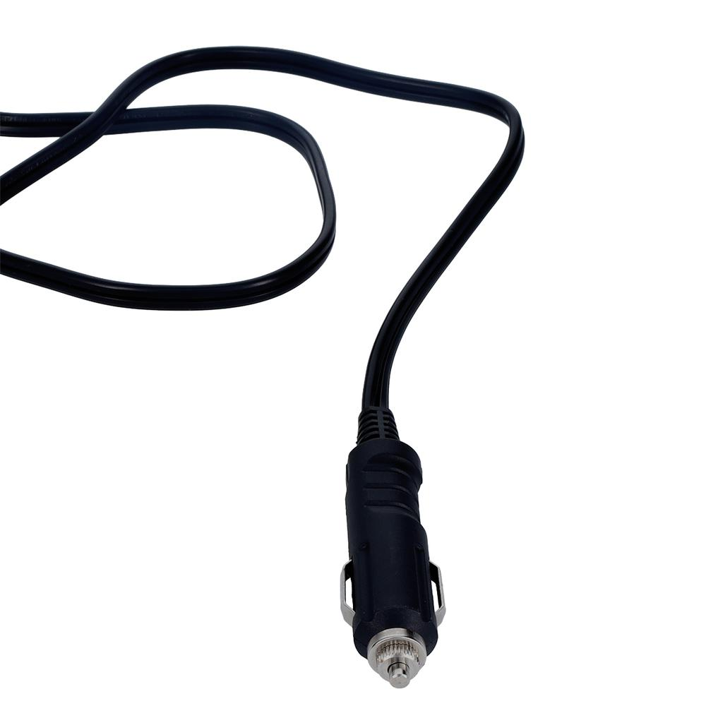 a black cable with a plug