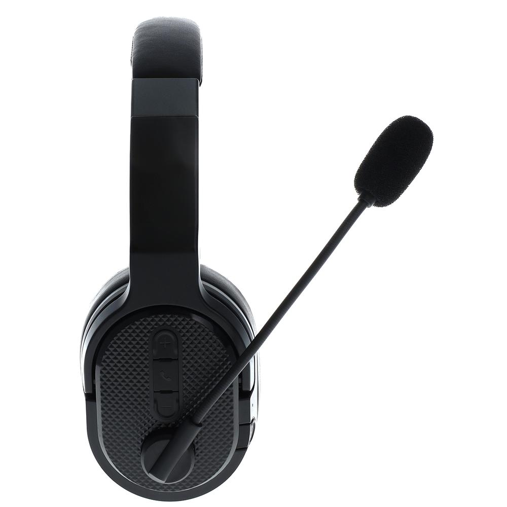 a black headphones with a microphone