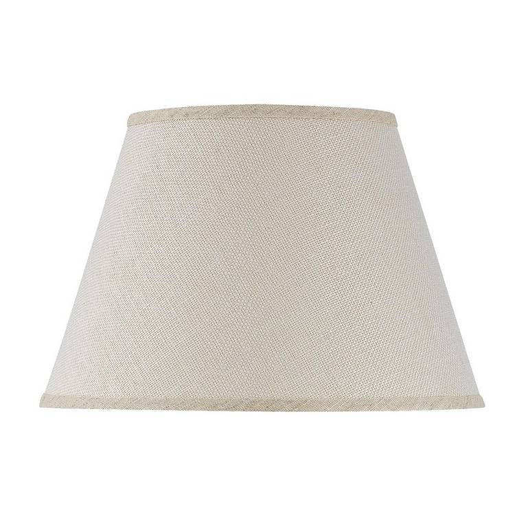a white lamp shade with a white border