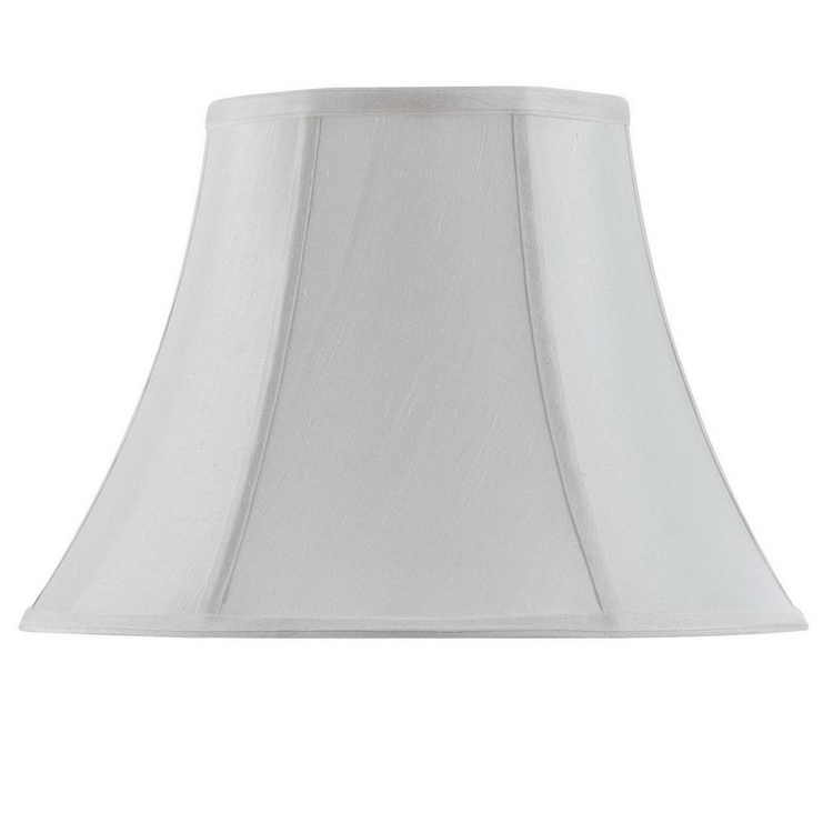 a white lamp shade with a white shade