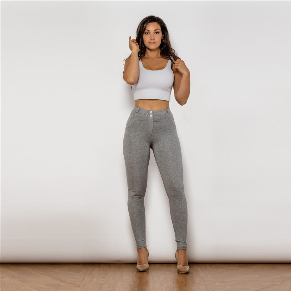 Shascullfites melody cotton bum lifting leggings booty shaping gray push up pants women