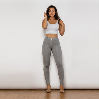 Shascullfites melody cotton bum lifting leggings booty shaping gray push up pants women