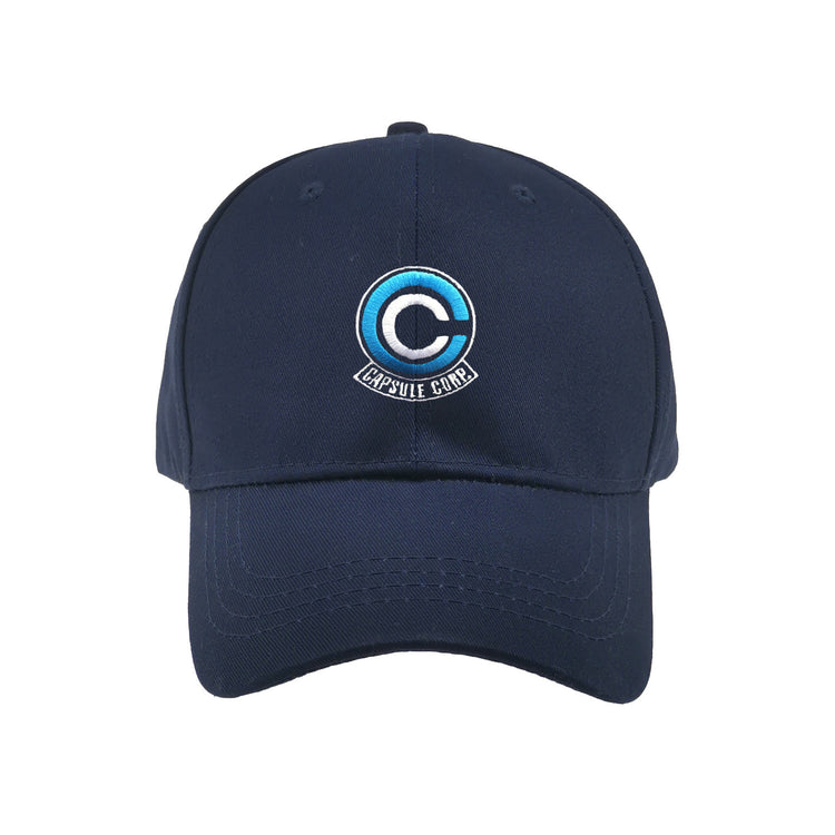 a blue hat with a logo on it