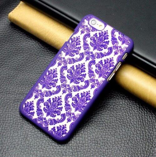 a purple and white phone case