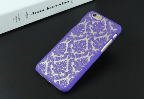 a purple and white cell phone case