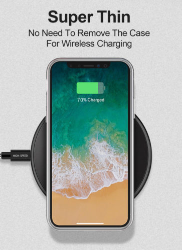 a phone on a wireless charger