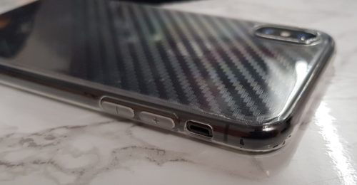 a cell phone with a carbon fiber cover