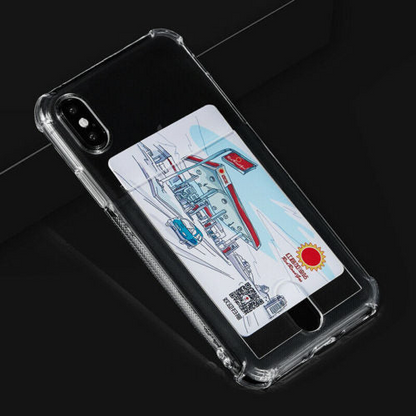 Soft TPU Clear Case With Card Slot - For iPhone X / Xs