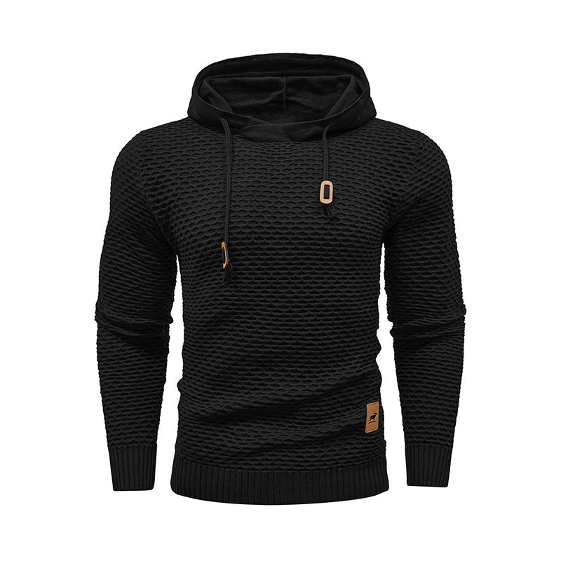 a black sweater with a white background