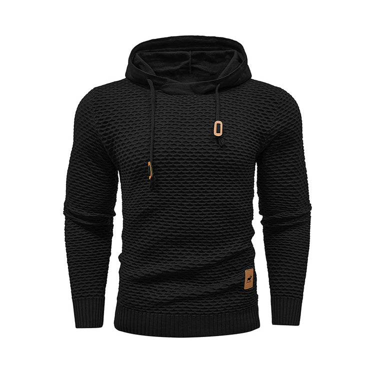 a black sweater with a white background