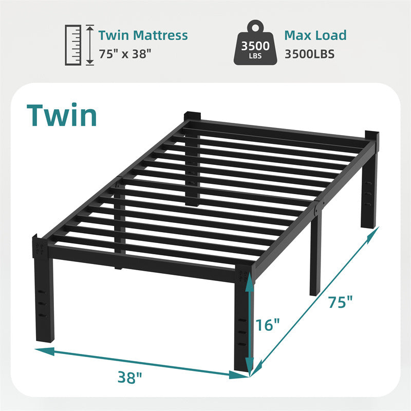 a bed frame with dimensions