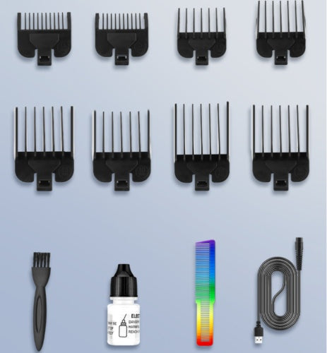 a collection of hair combs and a bottle of hair dye