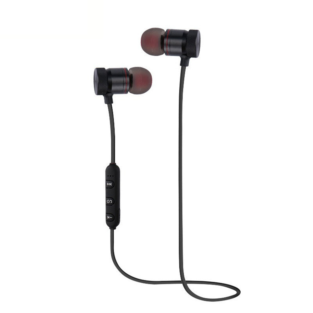 a pair of black earbuds
