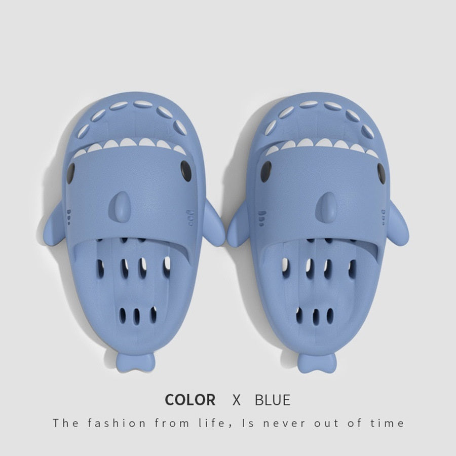 a pair of blue slippers