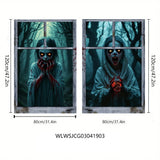 Halloween Witch and Zombie Window Decoration Banner