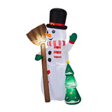 6.2-Foot Lighted Inflatable Snowman with Groom Decoration