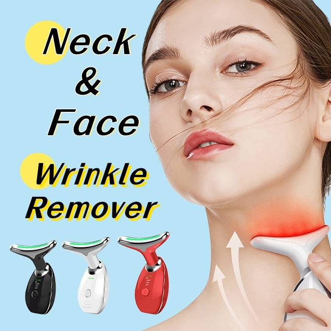 a woman using a facial massager