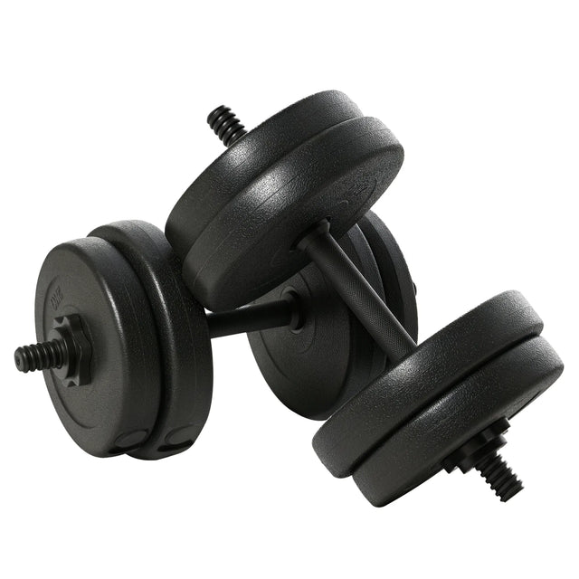 Adjustable 2 x 22lbs Weight Dumbbell Set for Weight Fitness Training Exercise Fitness Home Gym Equipment, Black (Pair)