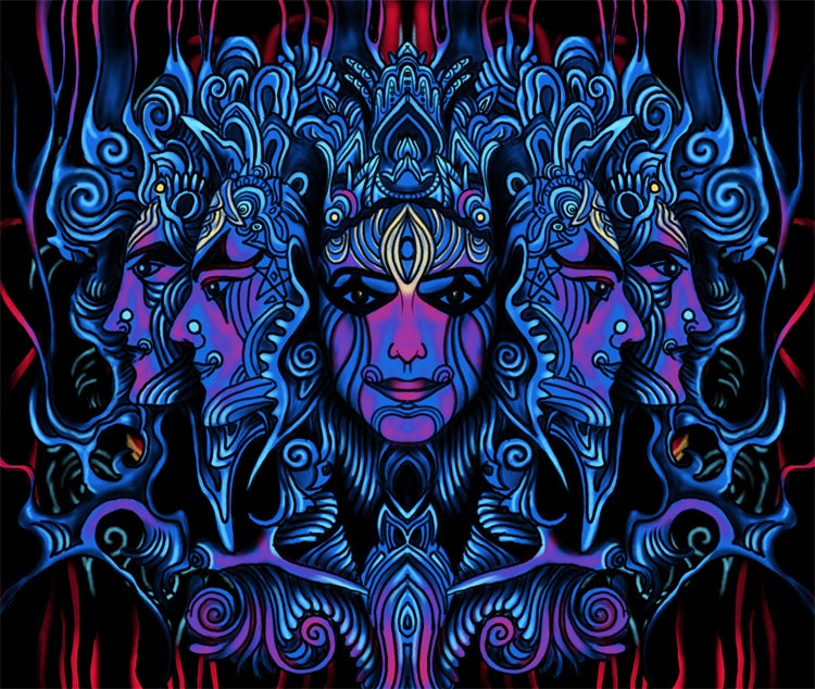 a colorful artwork of a woman's face