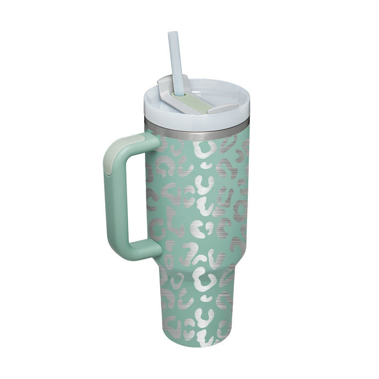 a mug with a straw