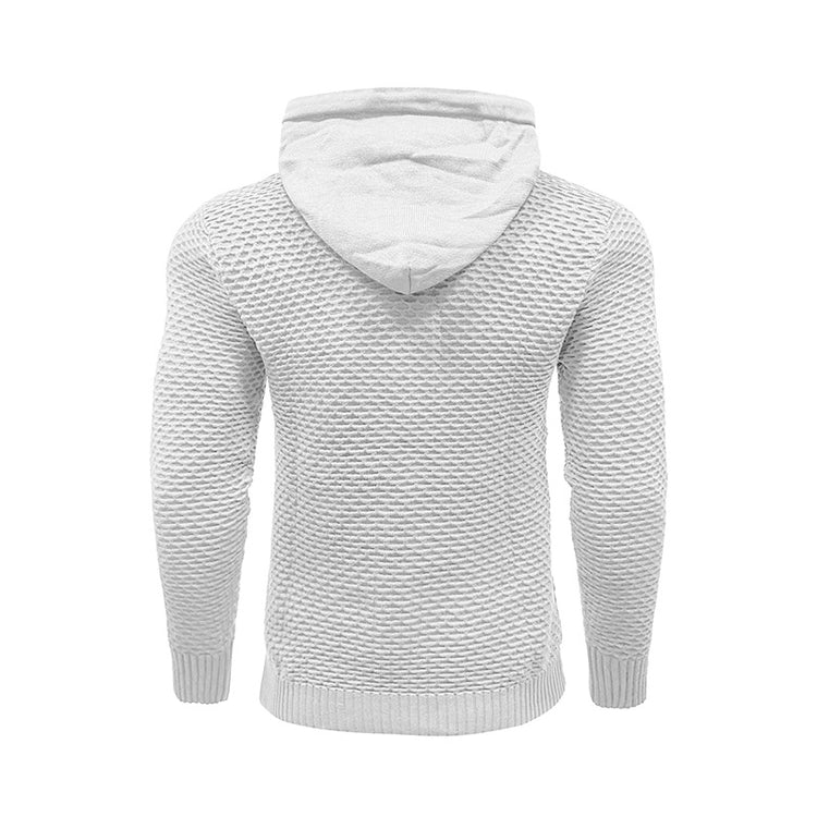 a white sweater with a hood