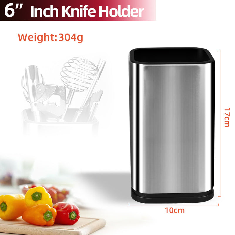 a silver and black knife holder