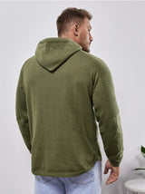 Men's Slim Fit Pullover Hoodie, Solid Color Long Sleeve