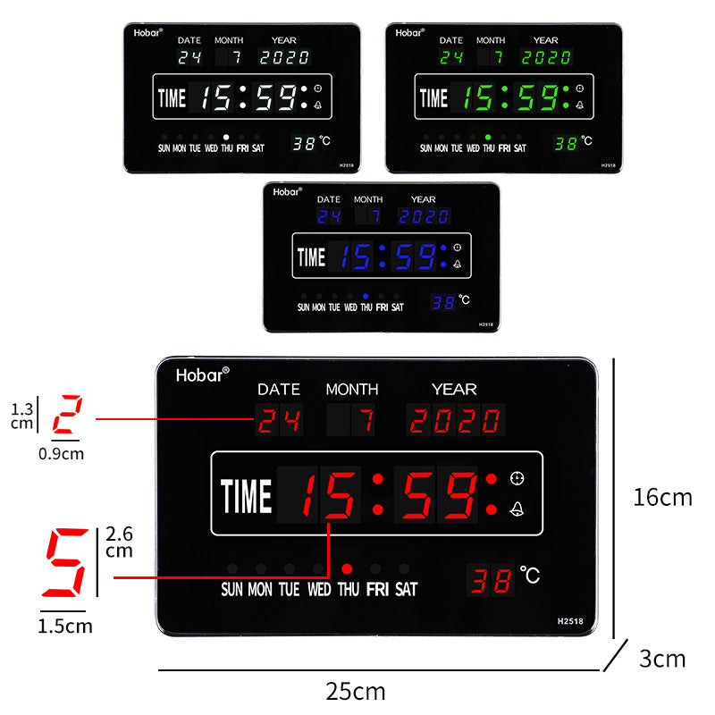 Wall-mounted Electronic Clock With Perpetual Calendar
