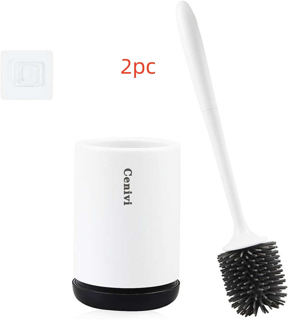 a white toilet brush and a white cylinder