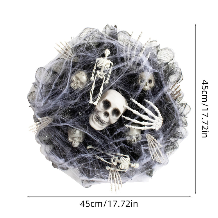 a bunch of skulls and spiders