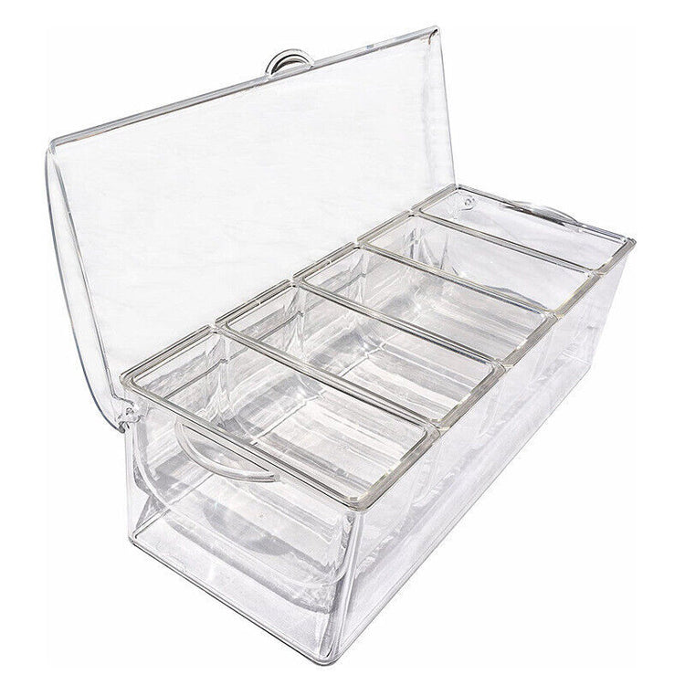 a clear plastic container with a lid