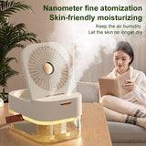 Portable Mist Fan with Humidifier and Night Light