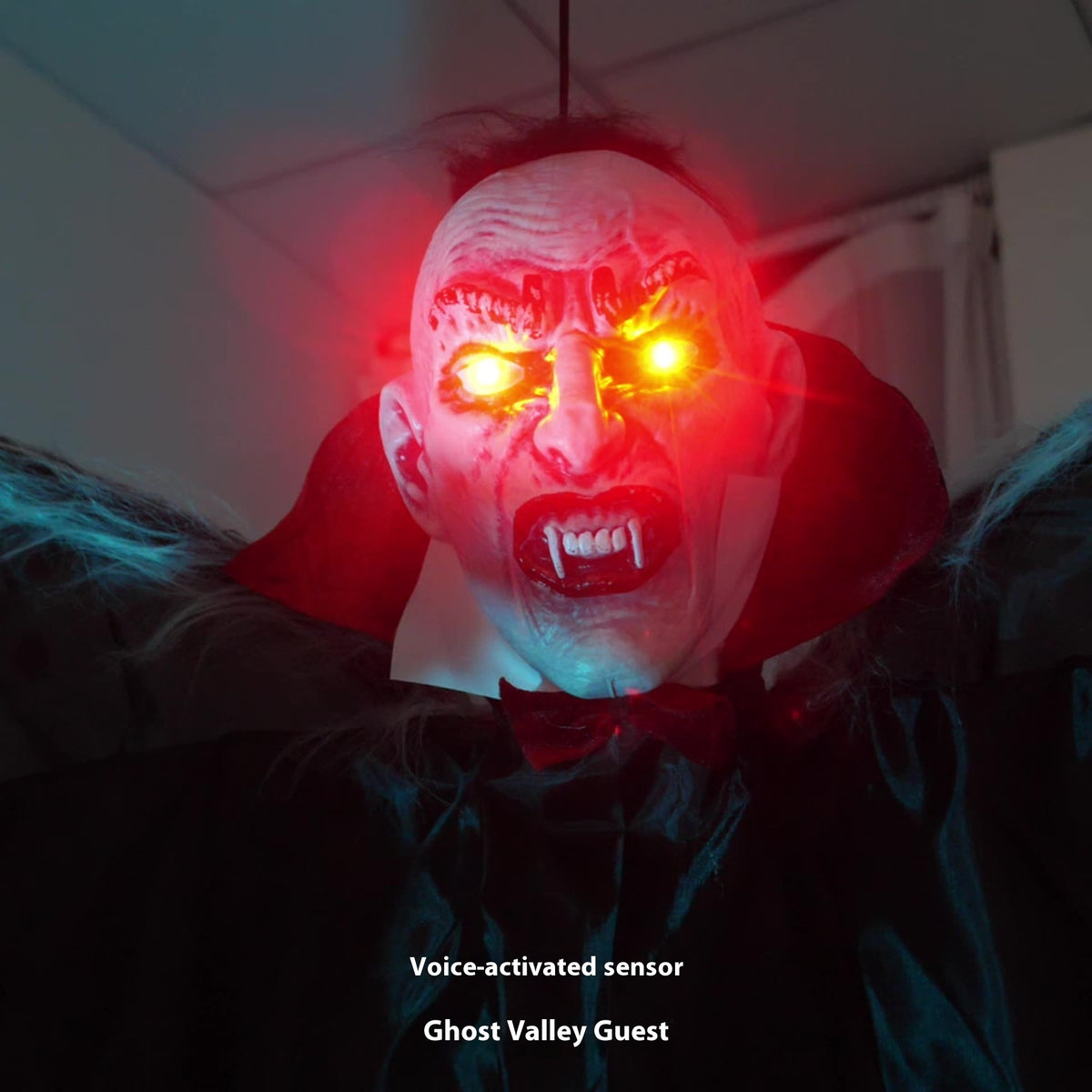 a man in a garment with red eyes