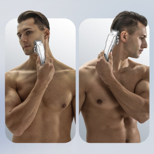 a man shaving his face