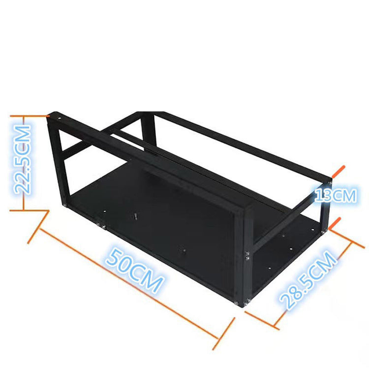 a black metal frame with measurements