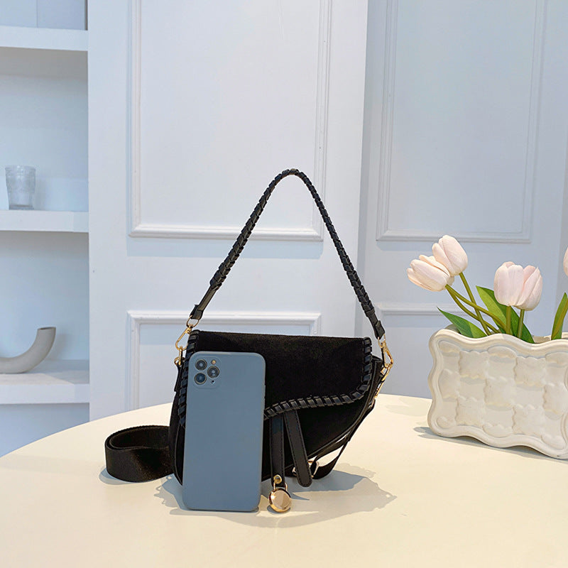 Women's Fashion Vintage Weave Saddle Bag