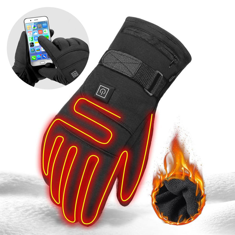 a black glove with red lights