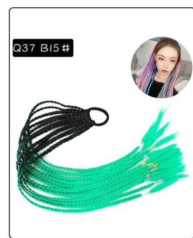 a group of braided hair ties