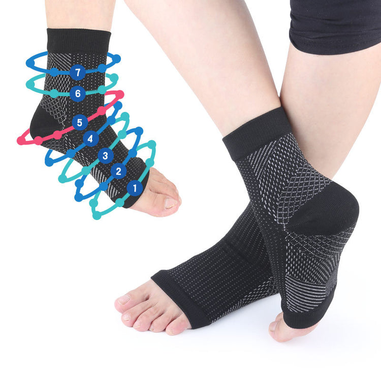 a person's feet with socks