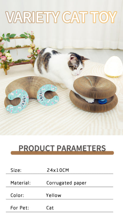 Manufacturer Wholesale Deformable Interactive Corrugated Foldable Cat Scratcher Cardboard