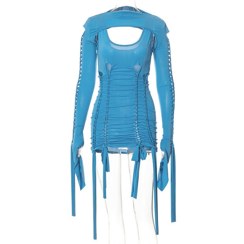 a blue dress on a mannequin