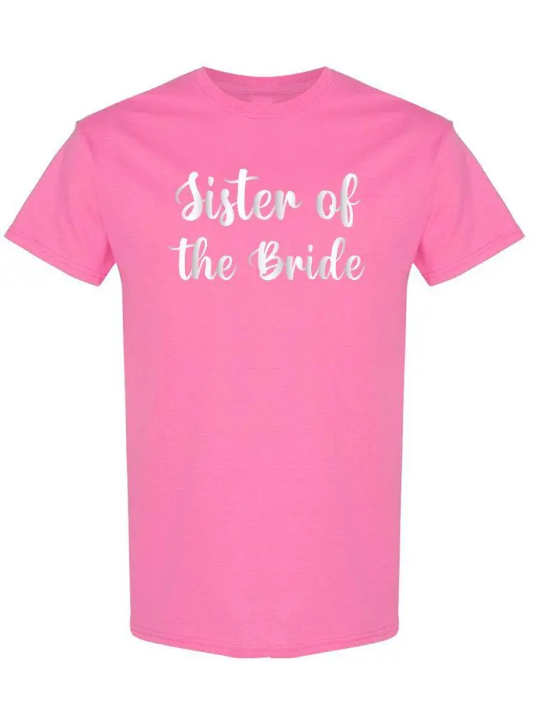 a pink shirt with white text