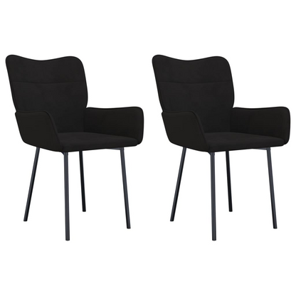 vidaXL Dining Chairs 2 pcs Black Velvet