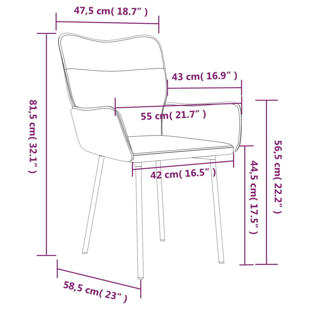 vidaXL Dining Chairs 2 pcs Black Velvet