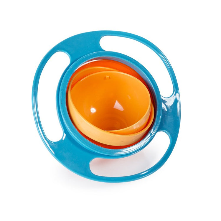 a blue and orange baby cup
