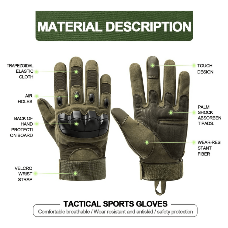 a pair of gloves with text