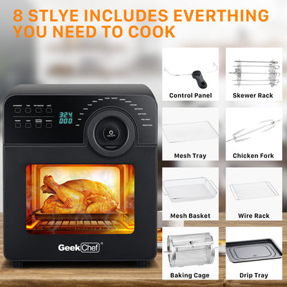 GRILL Reinigung Geek Chef Air Fryer Oven Toaster 4 Slice Toaster Convection Airfryer Countertop Oven, Roast, Reheat,Fry Oil-Free, 4 Accessories & Recipes Included 14.7 Quart,Ban Amazon